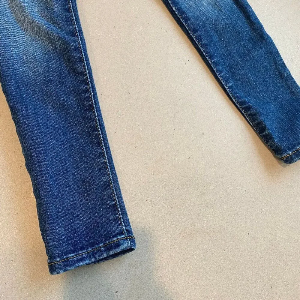 GAP Girls' Super Skinny Jeans – Size 6 Slim, Dark Wash Blue, Mid-Rise Denim